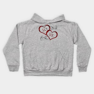 Love intertwined hearts Kids Hoodie